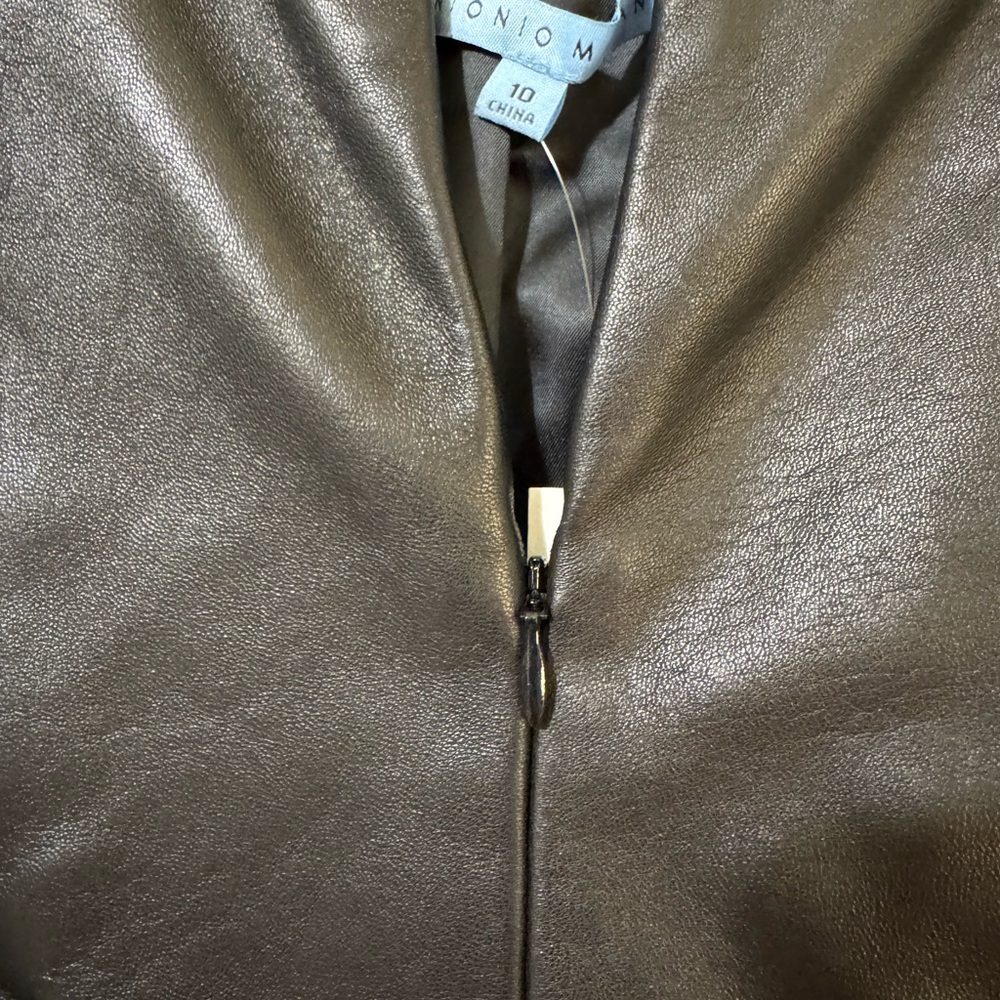 ✨ Brand New Ladies ANTONIO MELANI Black Leather Dress size 10 ✨ - Picture 5 of 16